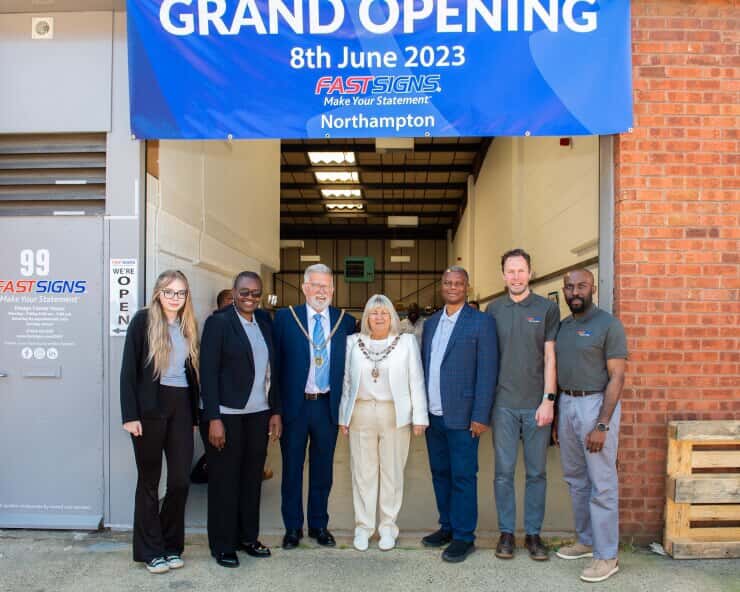 Names of people in the photo from left to right: Ellie Sayers, Laide Sodipo, Stephen Hibbert, Liz Cox, Tunde Sodipo, Tim Hayes and John Oluwatosin.